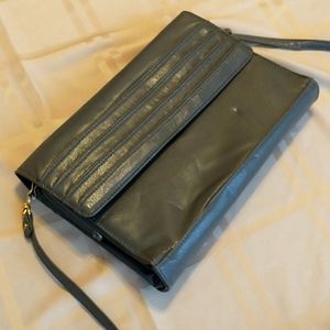 Grey Faux Leather Handbag